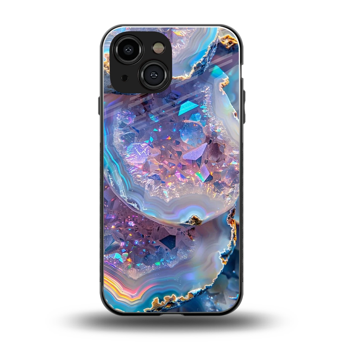 Crystal Veil back phone cover | glass case for iphone 13 mini