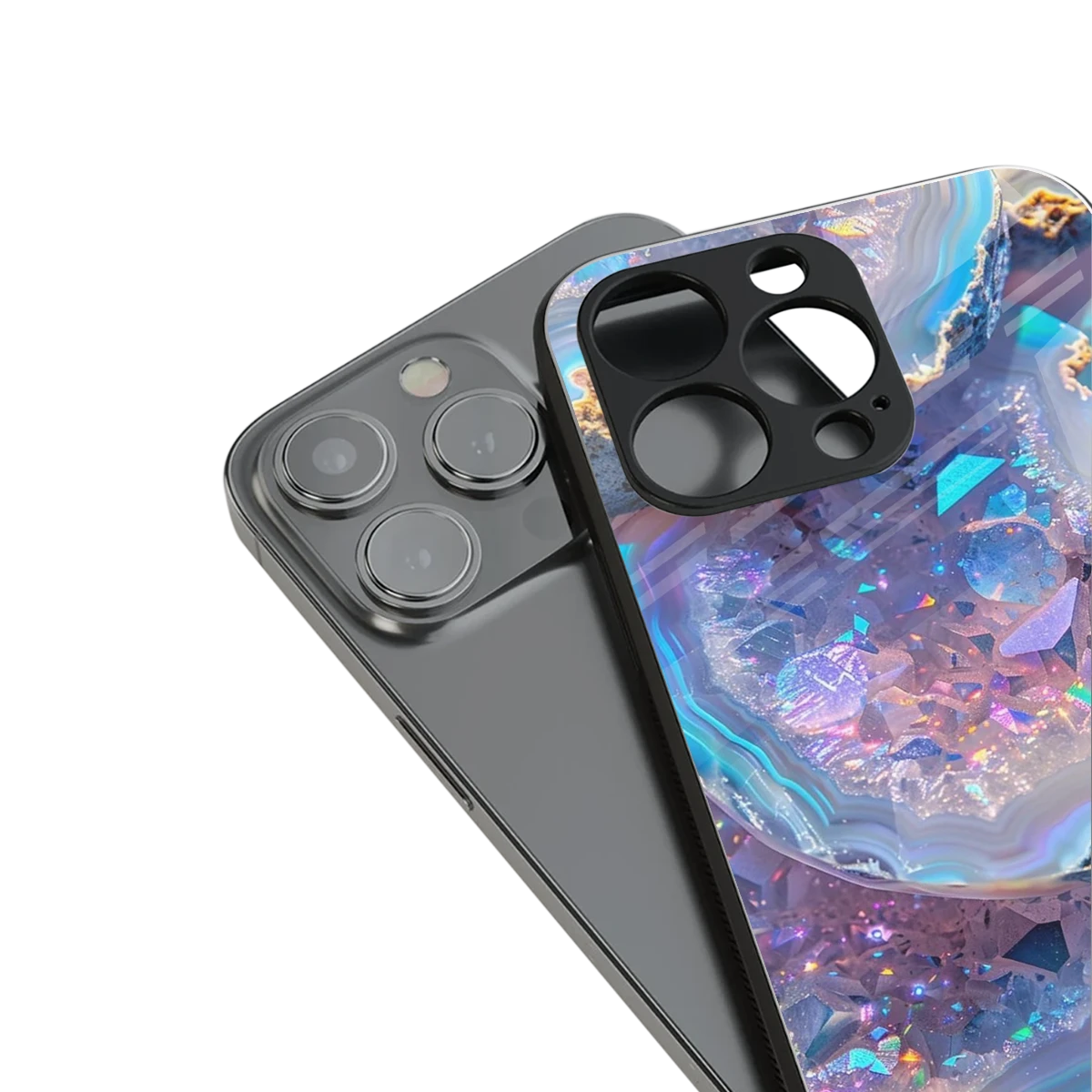 Crystal Veil stylish phone case for iphone 13 | glossy glass and slim fit