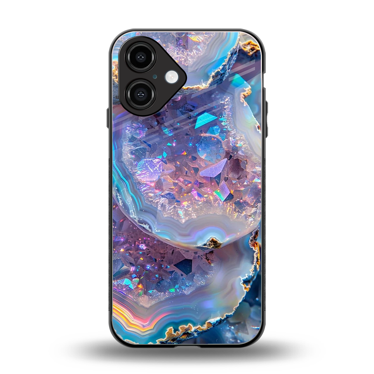 Crystal Veil back phone cover | glass case for iphone 16