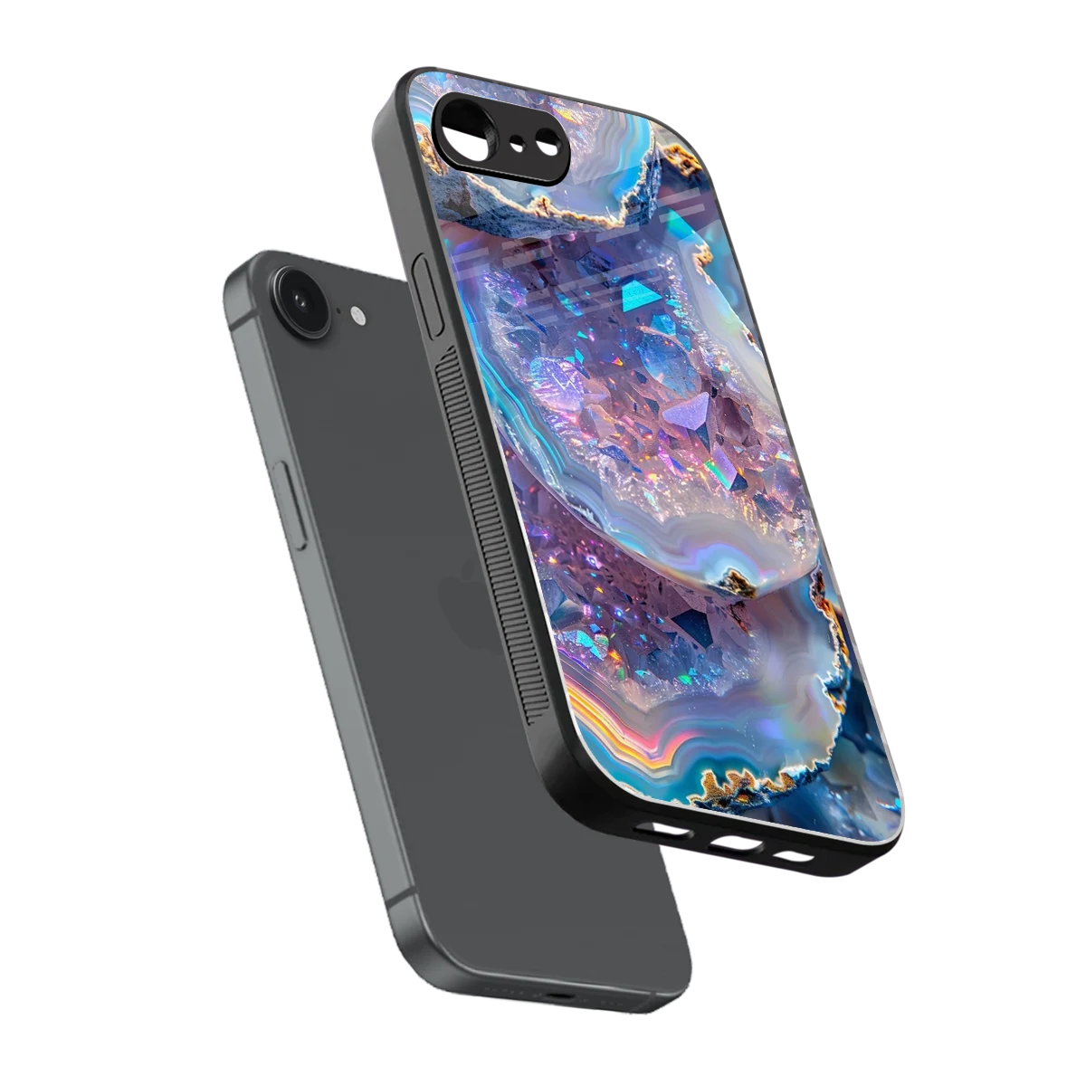 Crystal Veil sleek iphone 16e cover with tempered glass back and TPU edges