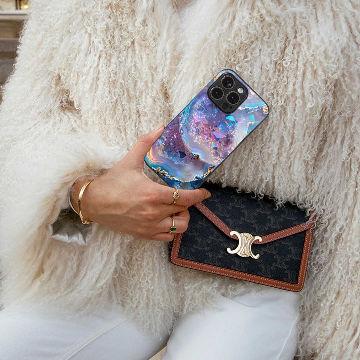 Crystal Veil luxury glass phone case for iPhone 16 | scratch and drop resistant