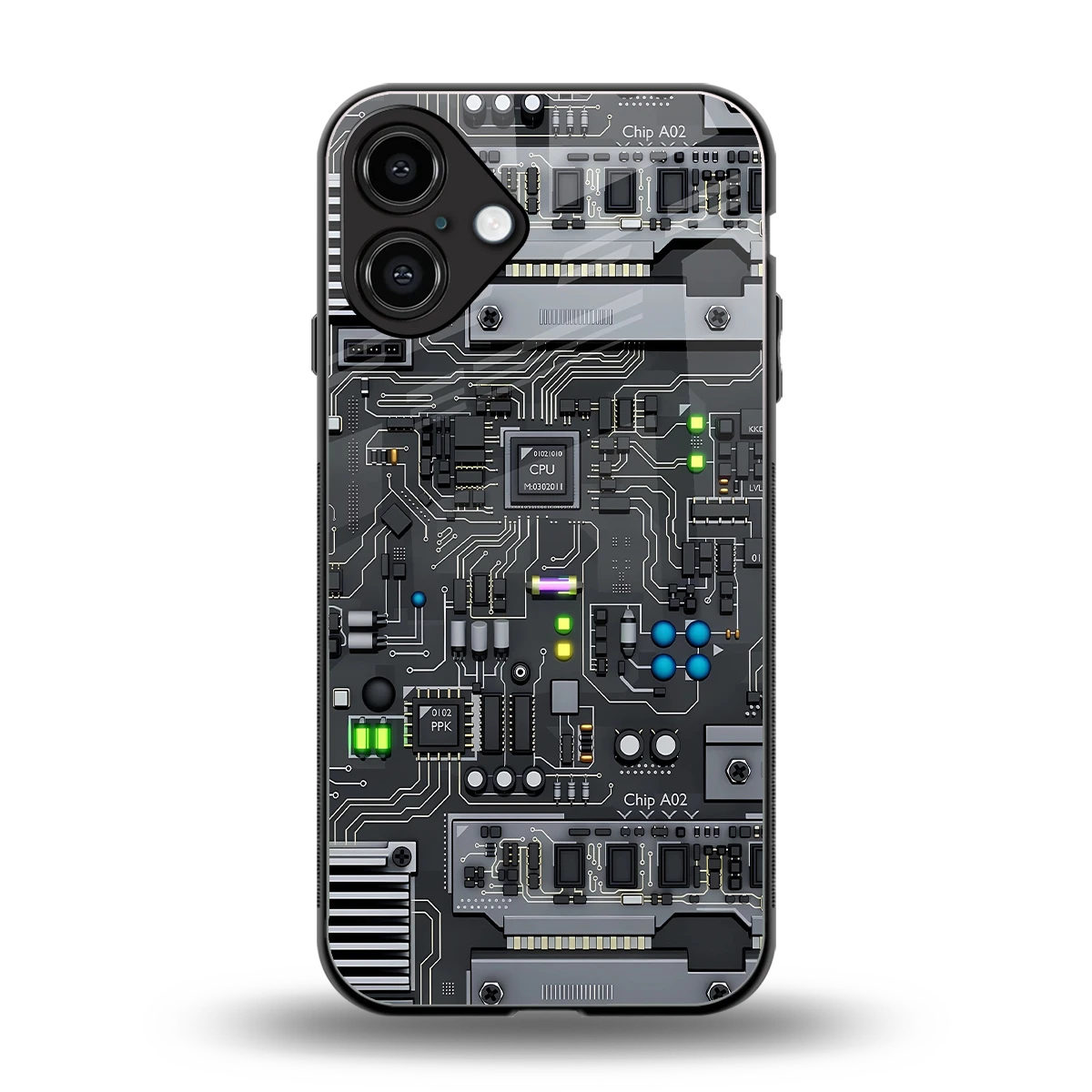 Cybercore back phone cover | glass case for iphone 16 plus