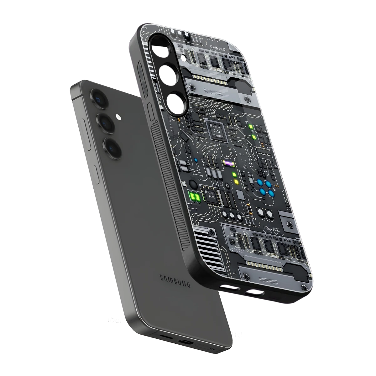 Cybercore sleek samsung galaxy s24 cover with tempered glass back and TPU edges