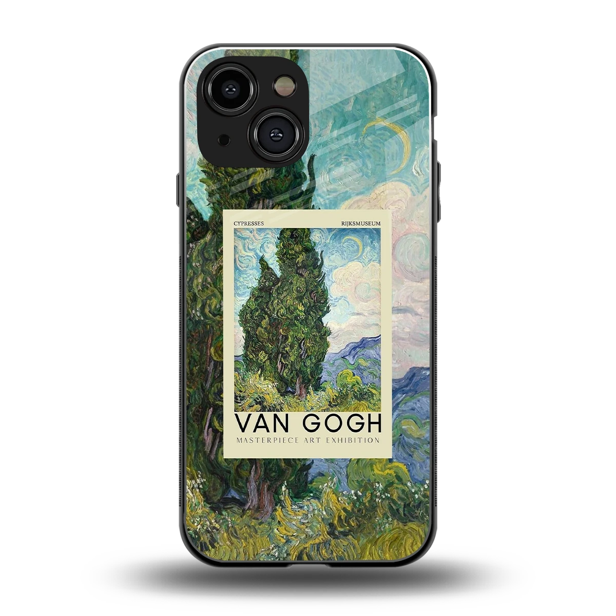 Cypresses back phone cover | glass case for iphone 13 mini