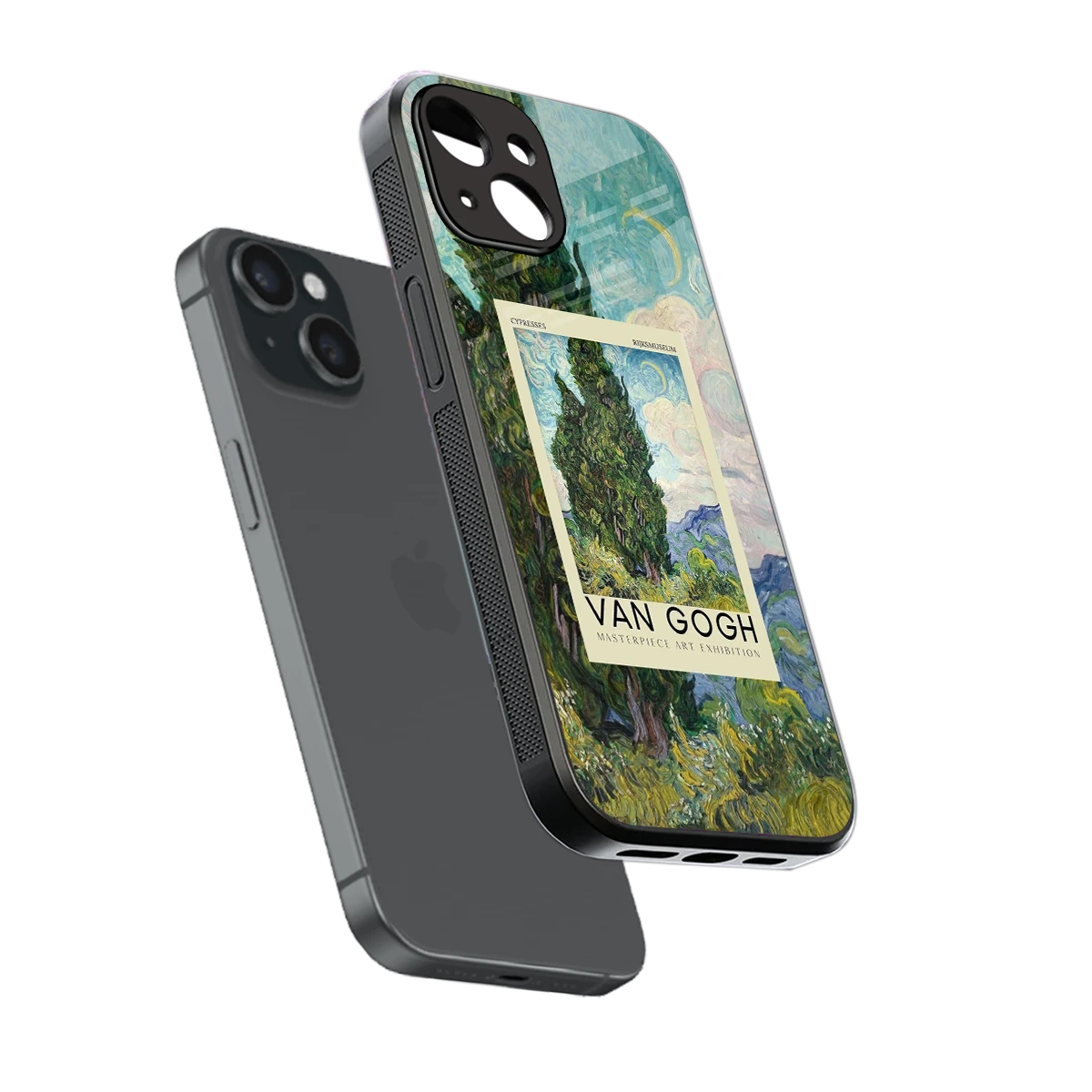 Cypresses sleek iphone 13 mini cover with tempered glass back and TPU edges