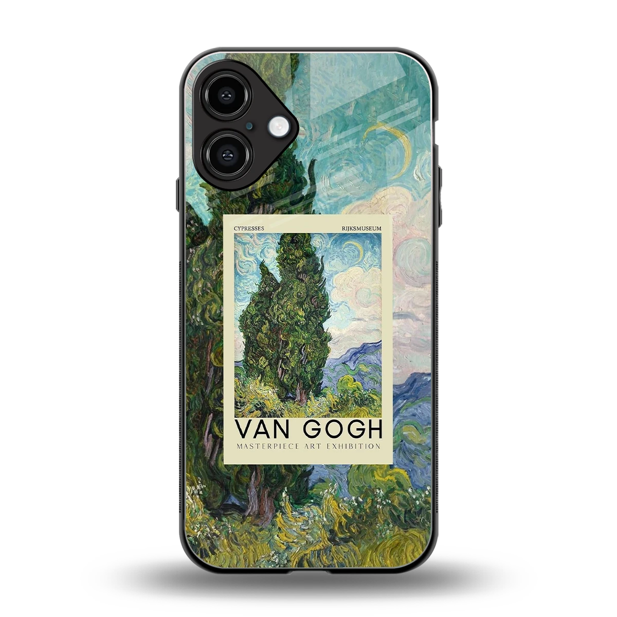 Cypresses back phone cover | glass case for iphone 16 plus