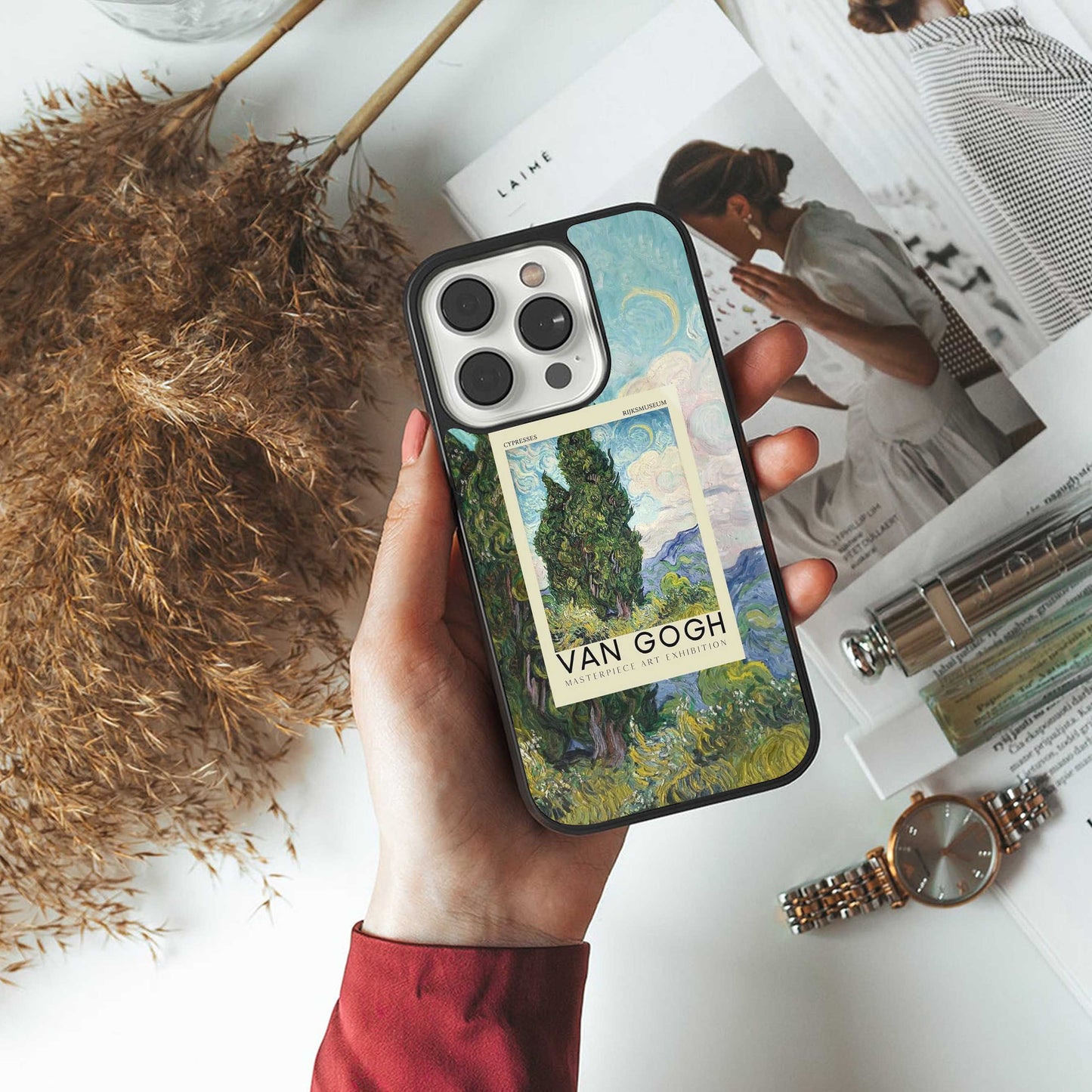 Cypresses Phone Case for Iphone 16 | Glass Case
