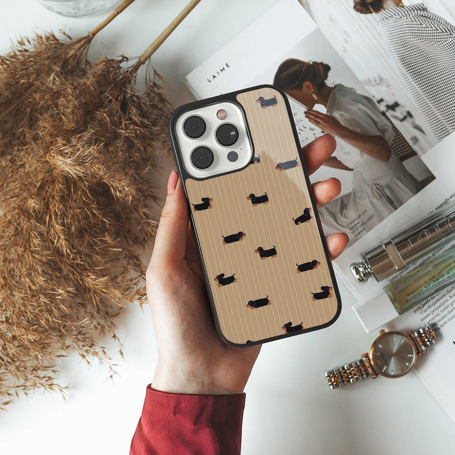 Dachshund Phone Case for Iphone 16 | Glass Case