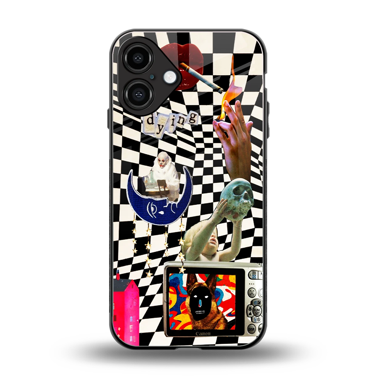 Dark Trip back phone cover | glass case for iphone 16 plus