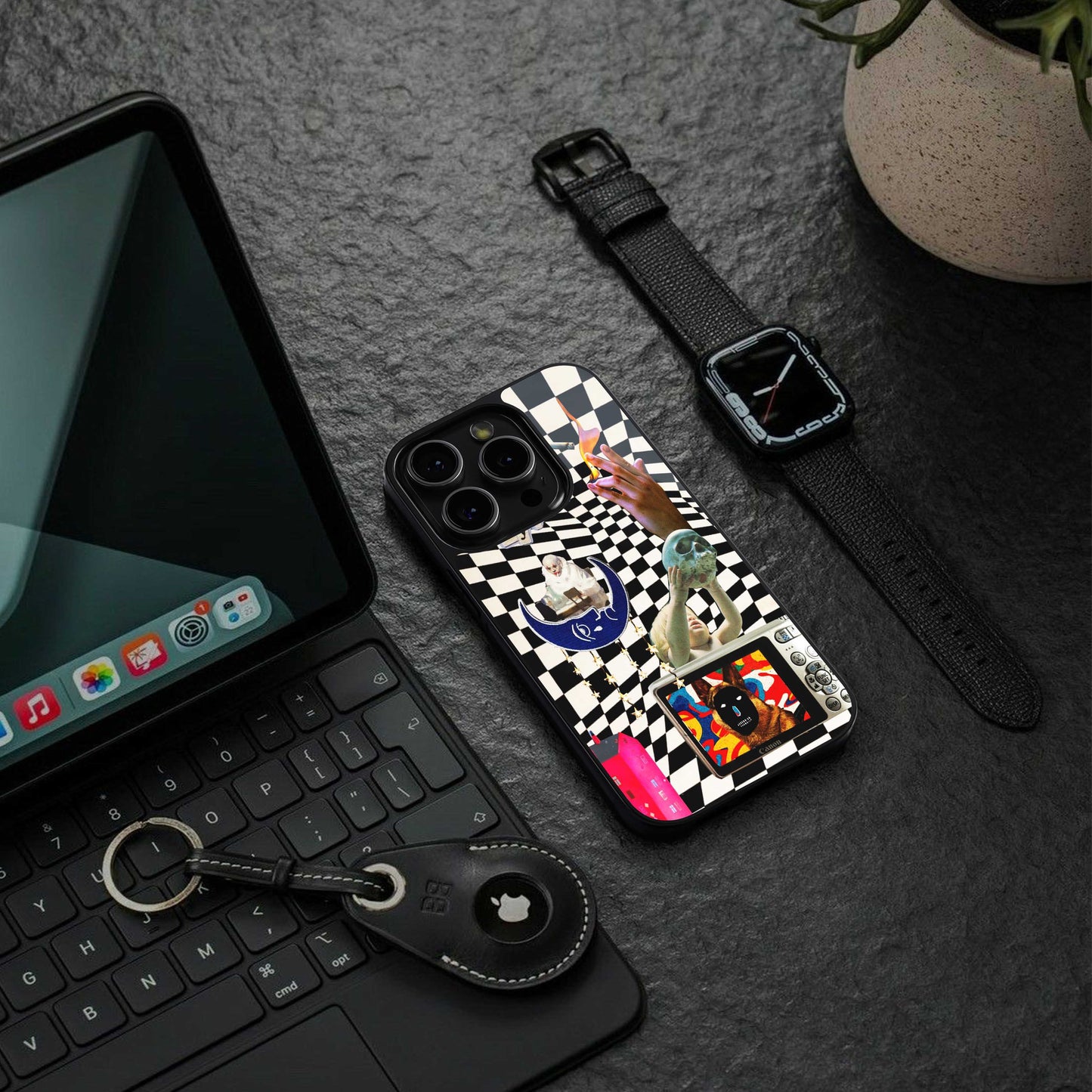 Dark Trip Phone Case for Iphone 16 | Glass Case
