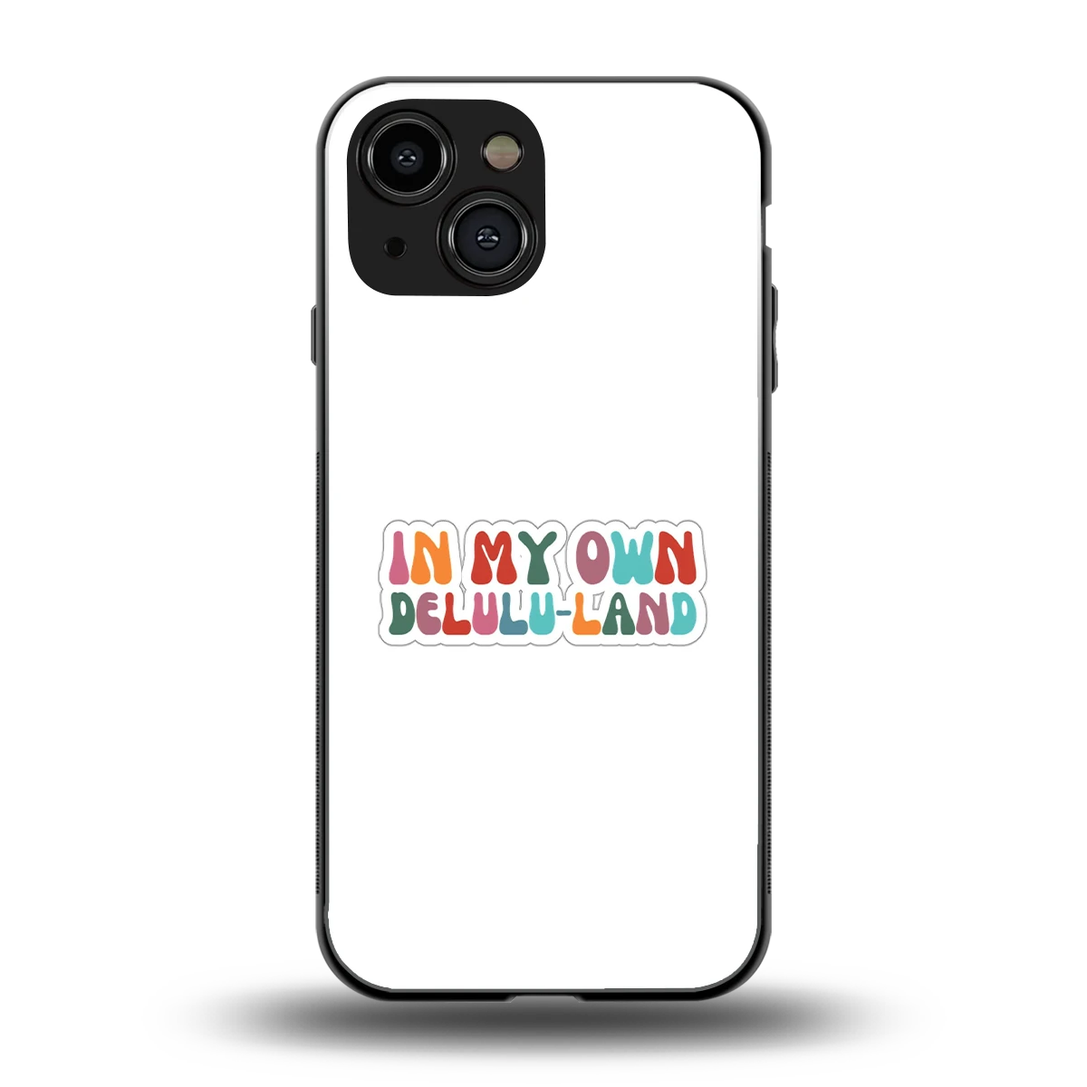 Delulu Land back phone cover | glass case for iphone 13 mini