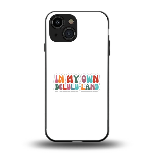 Delulu Land back phone cover | glass case for iphone 13 mini