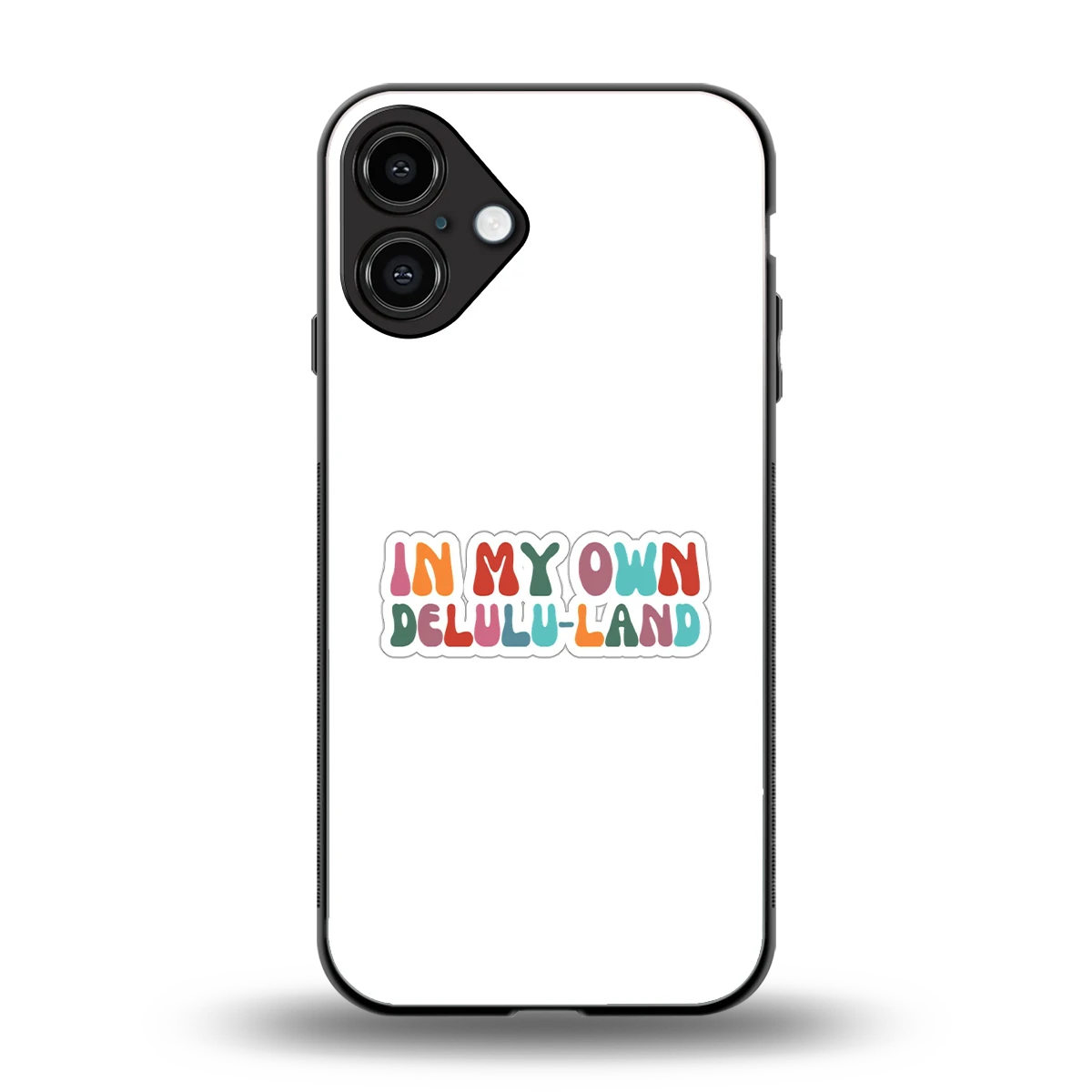 Delulu Land back phone cover | glass case for iphone 16 plus