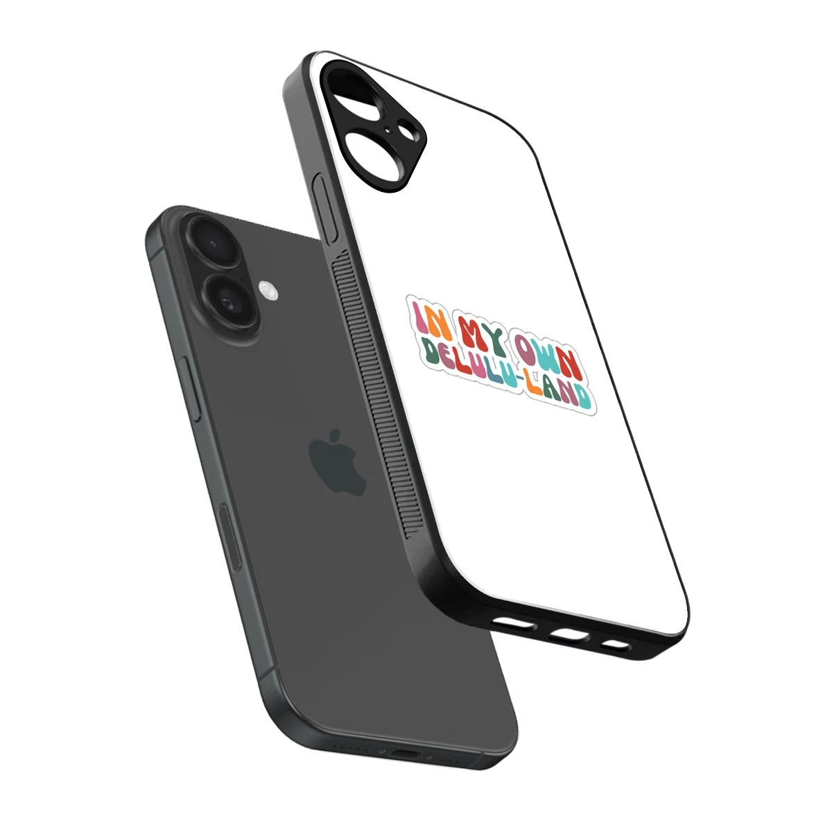 Delulu Land sleek iphone 16 plus cover with tempered glass back and TPU edges