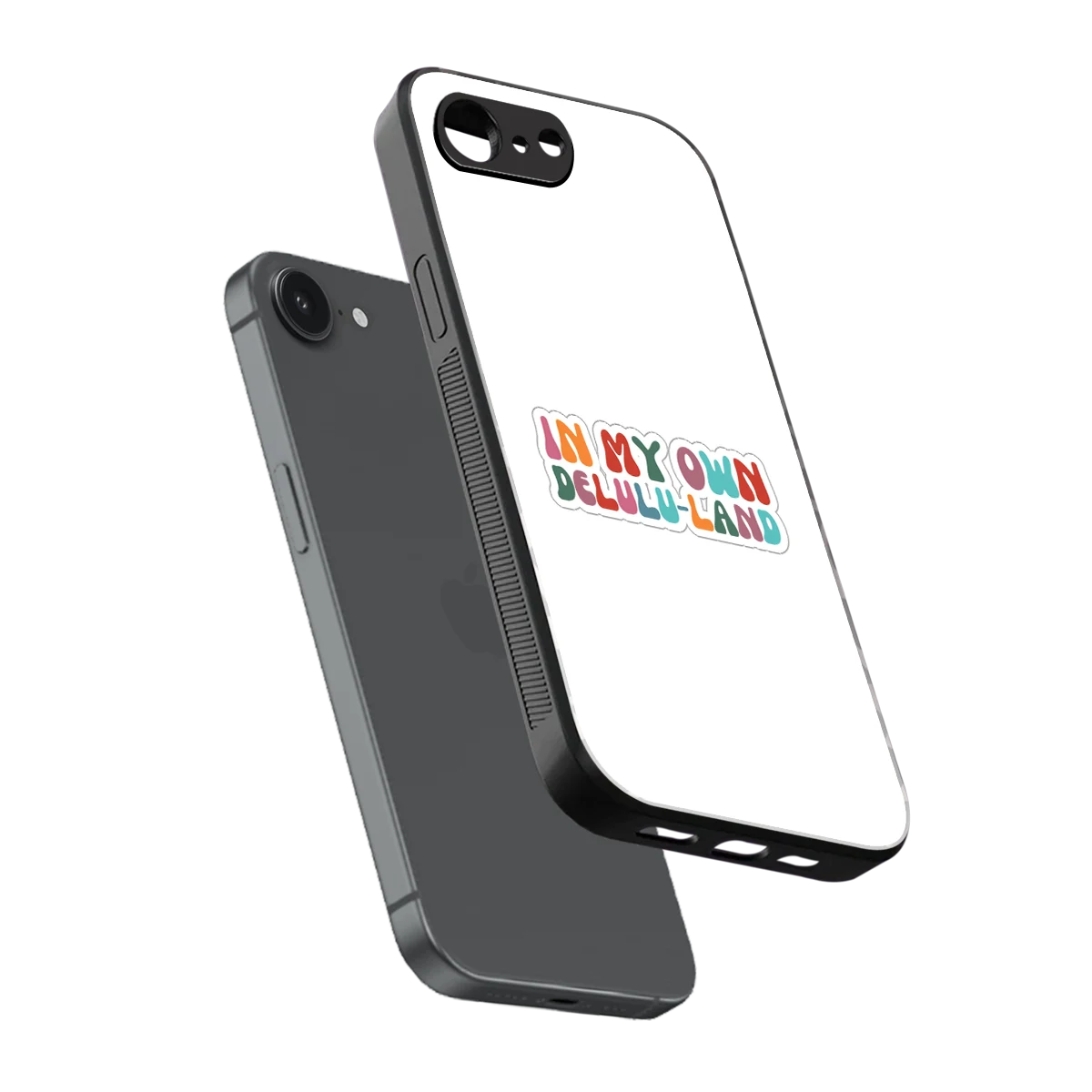 Delulu Land sleek iphone 16e cover with tempered glass back and TPU edges