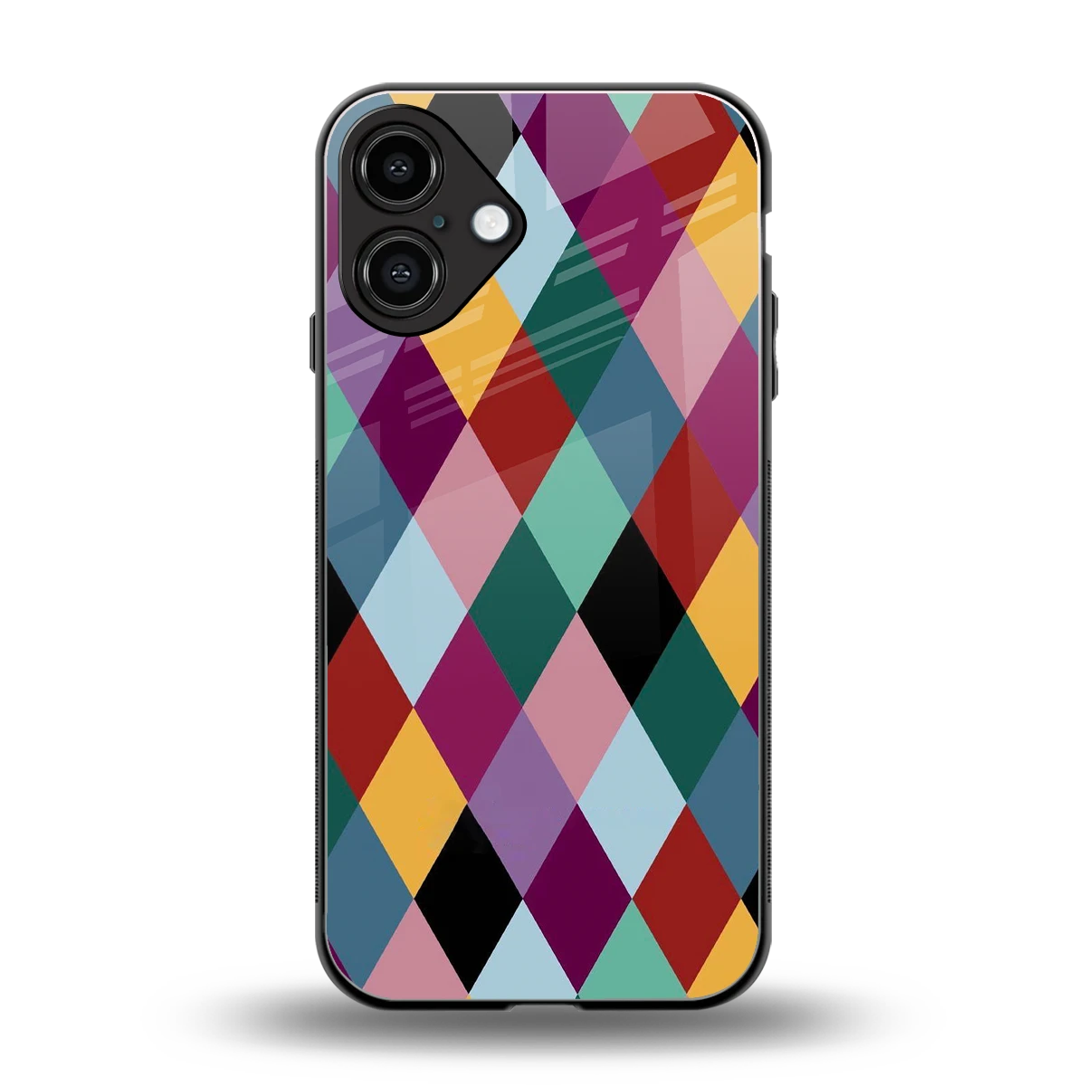 Diamond Palette back phone cover | glass case for iphone 16 plus