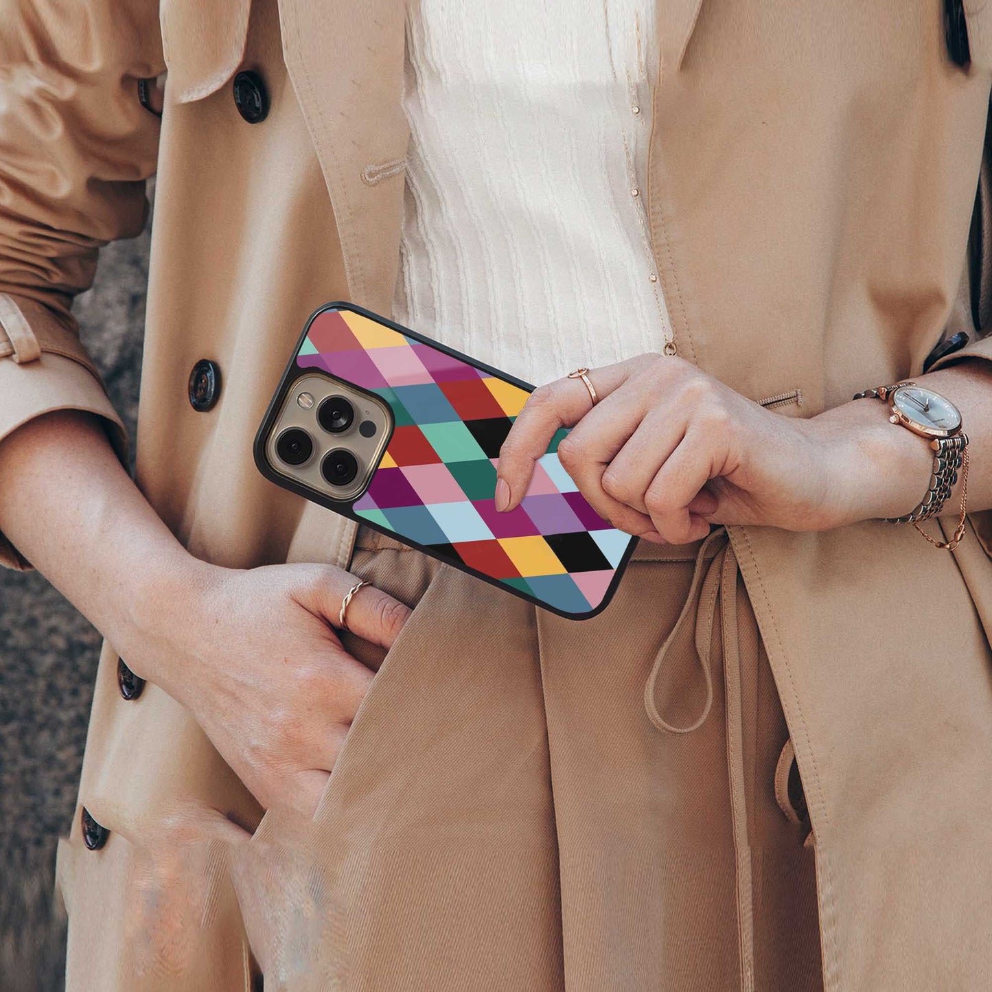 Diamond Palette Phone Case for Iphone 16 | Glass Case