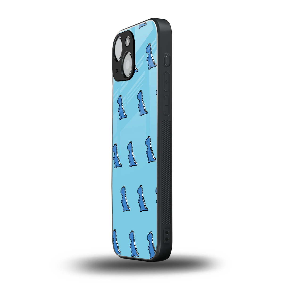 Dino Blue iphone 13 mini mobile cover | shockproof glass phone case