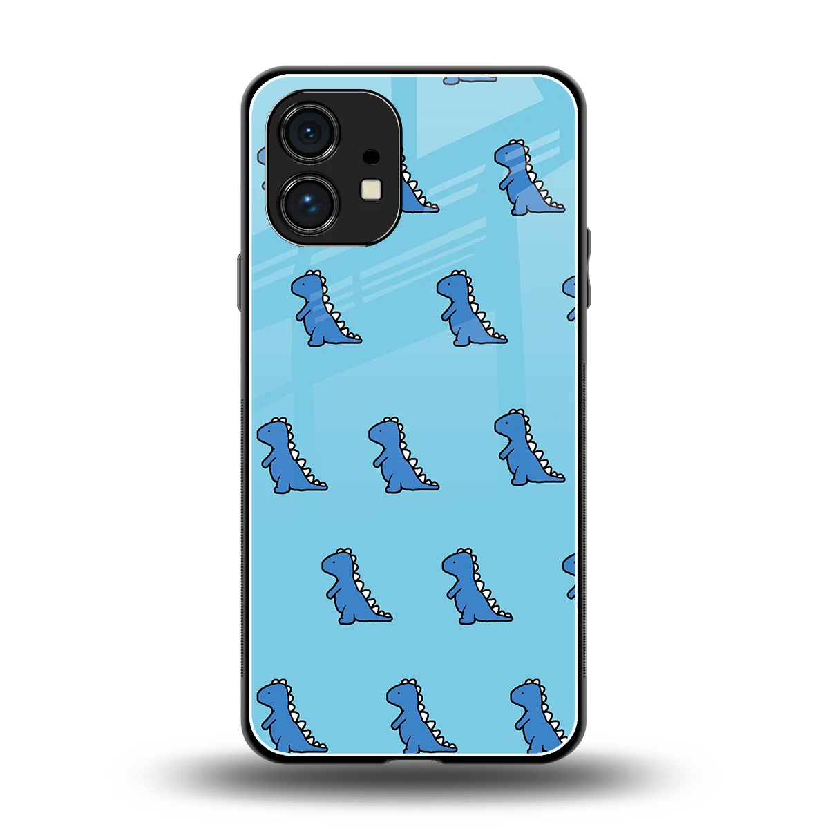 Dino Blue back phone cover | glass case for nothing phone 1