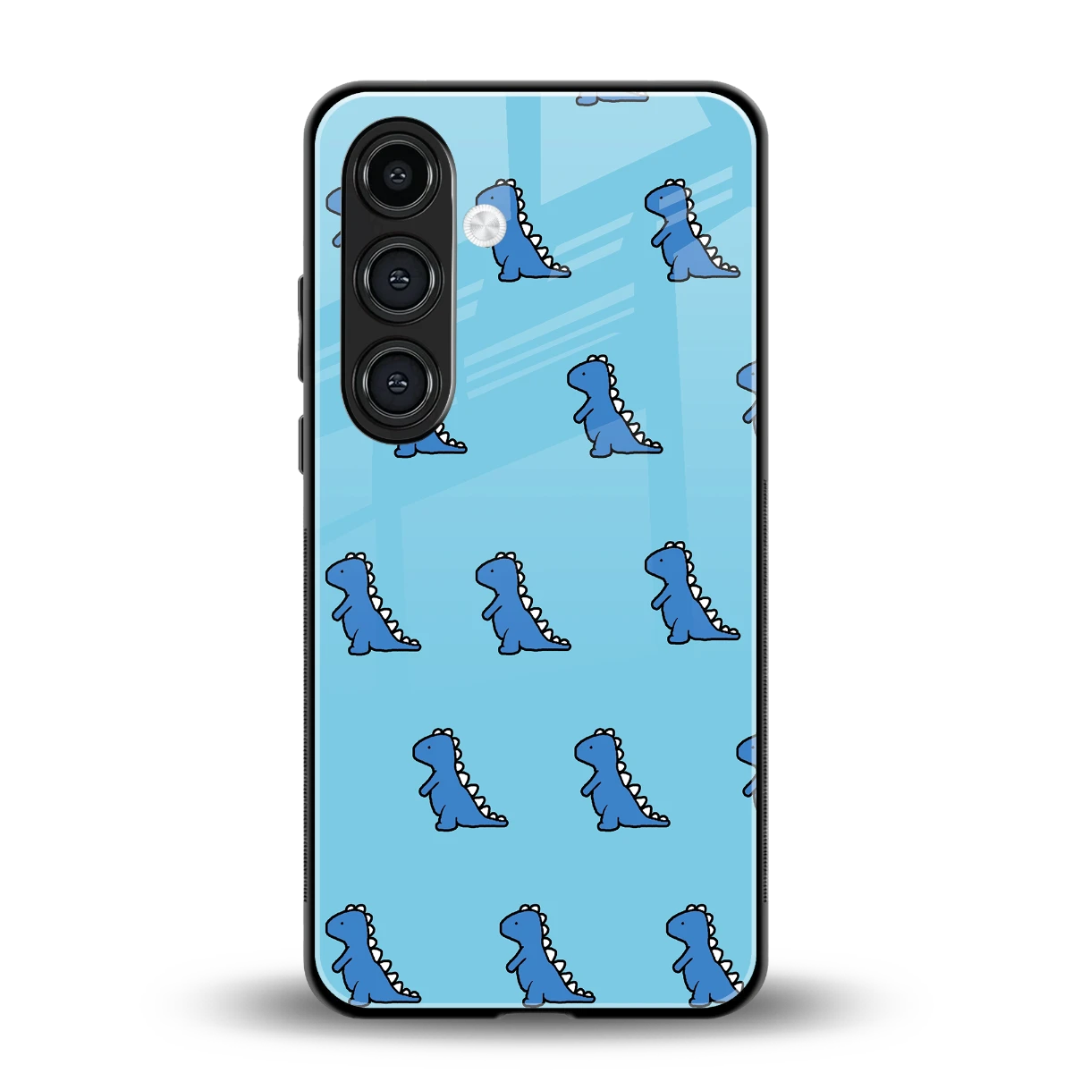 Dino Blue back phone cover | glass case for samsung galaxy s23 plus