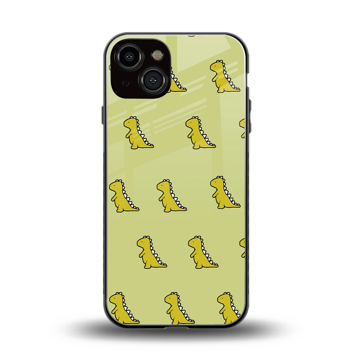 Dino Golden back phone cover | glass case for iphone 13