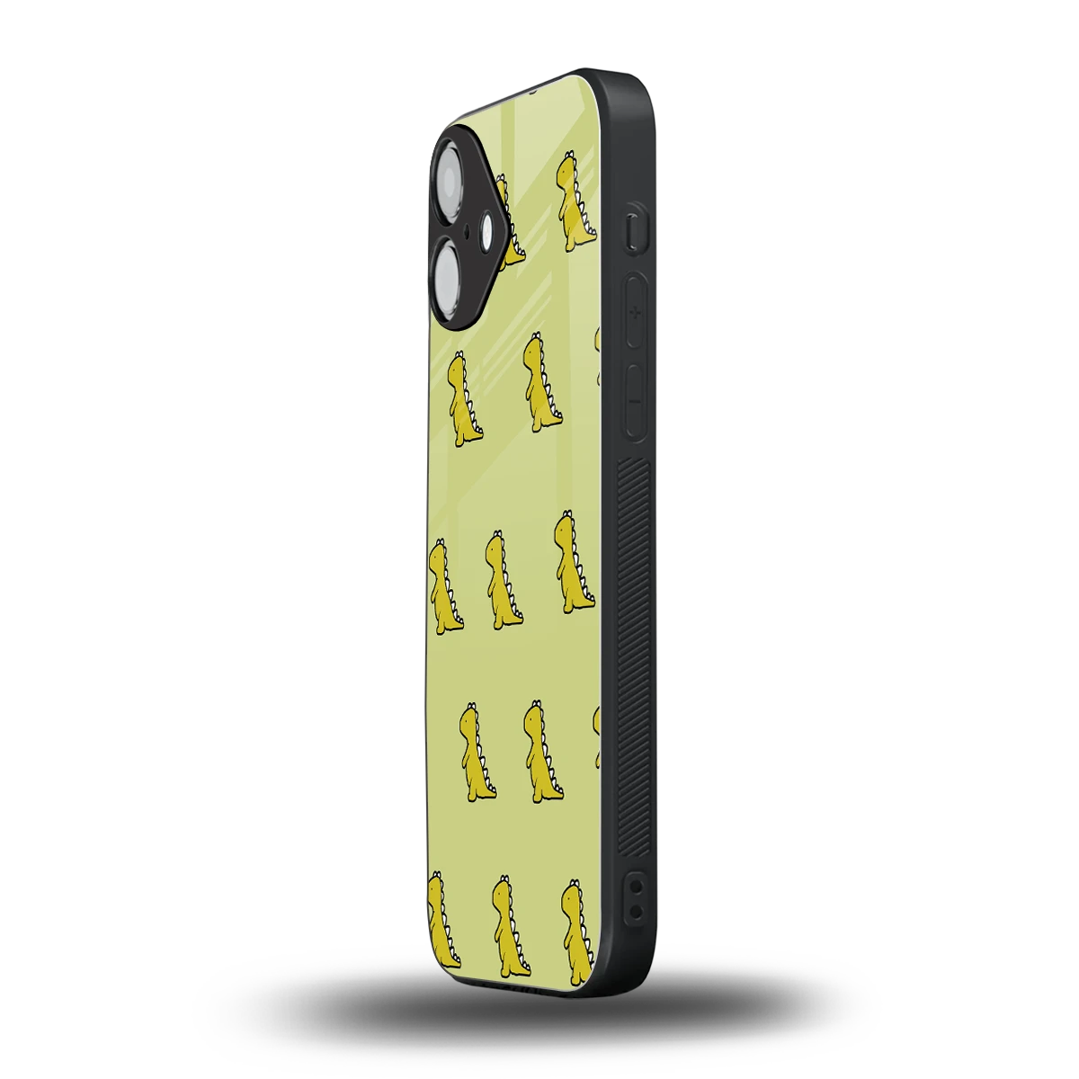 Dino Golden iphone 16 plus mobile cover | shockproof glass phone case