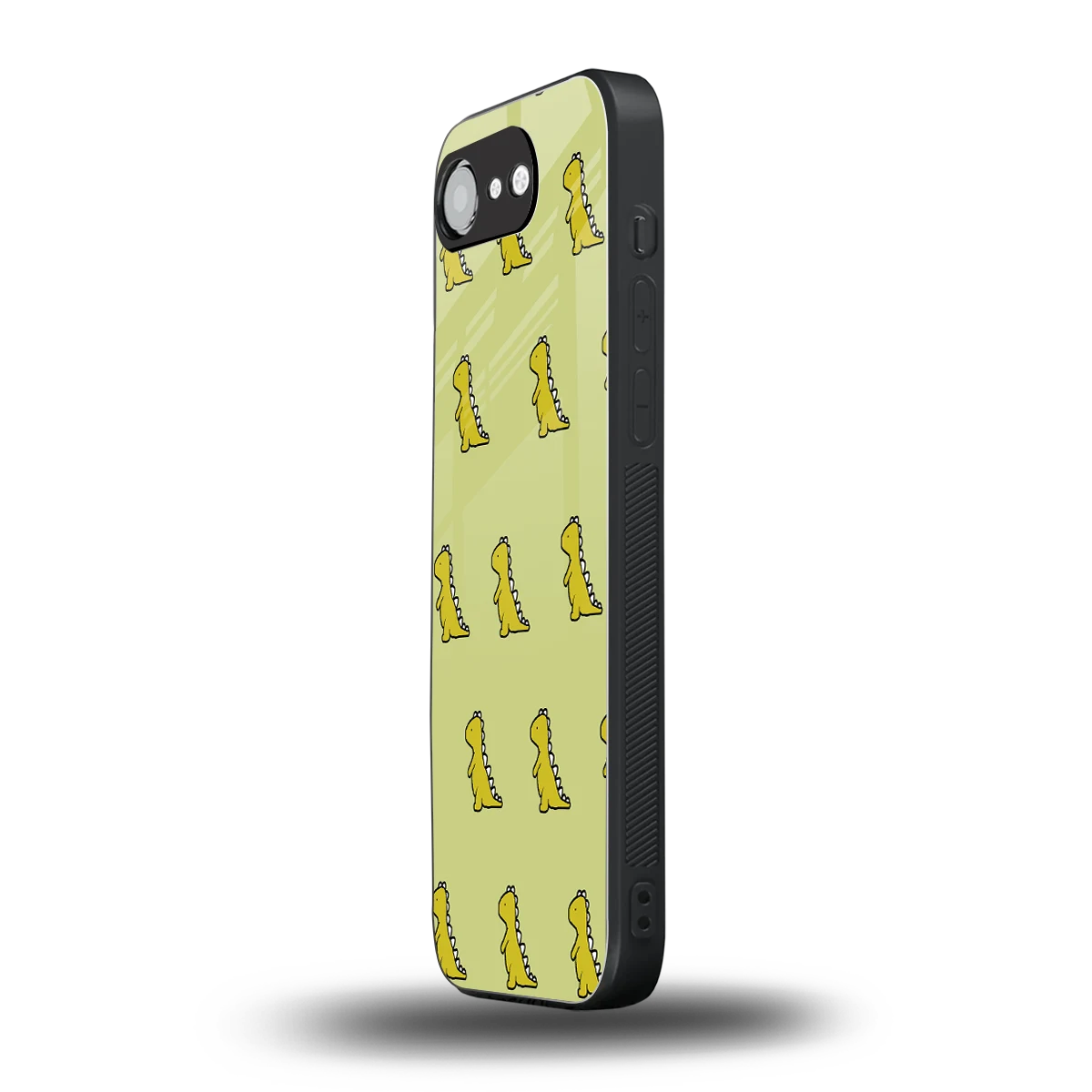 Dino Golden iphone 16e mobile cover | shockproof glass phone case