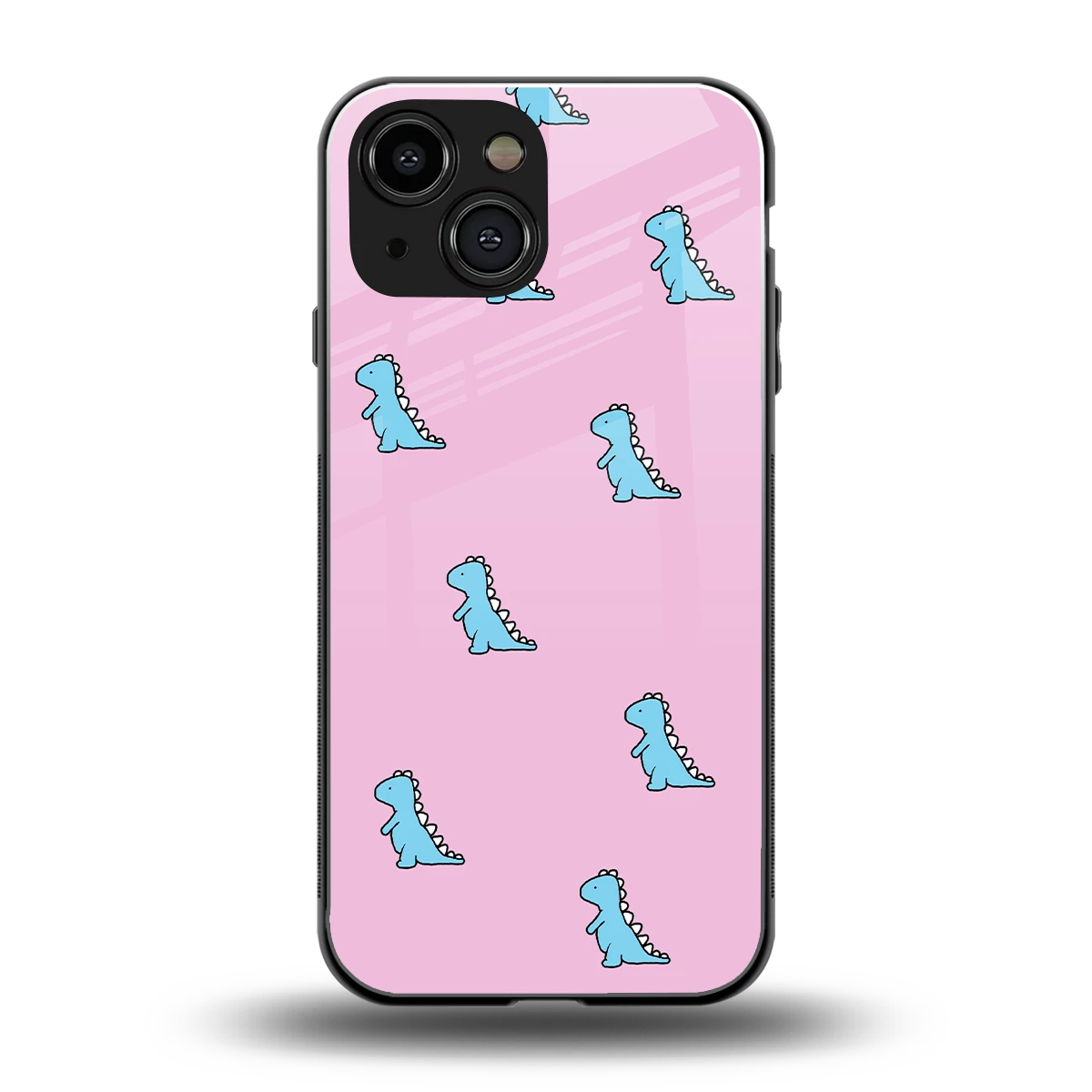 Dino Pink back phone cover | glass case for iphone 13 mini