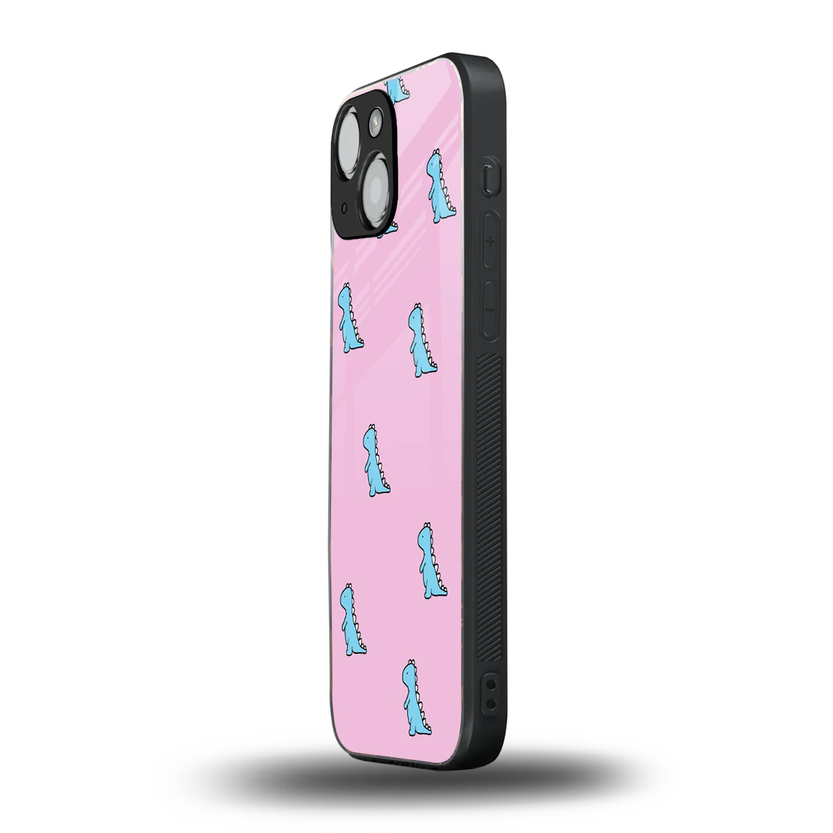 Dino Pink iphone 13 mini mobile cover | shockproof glass phone case
