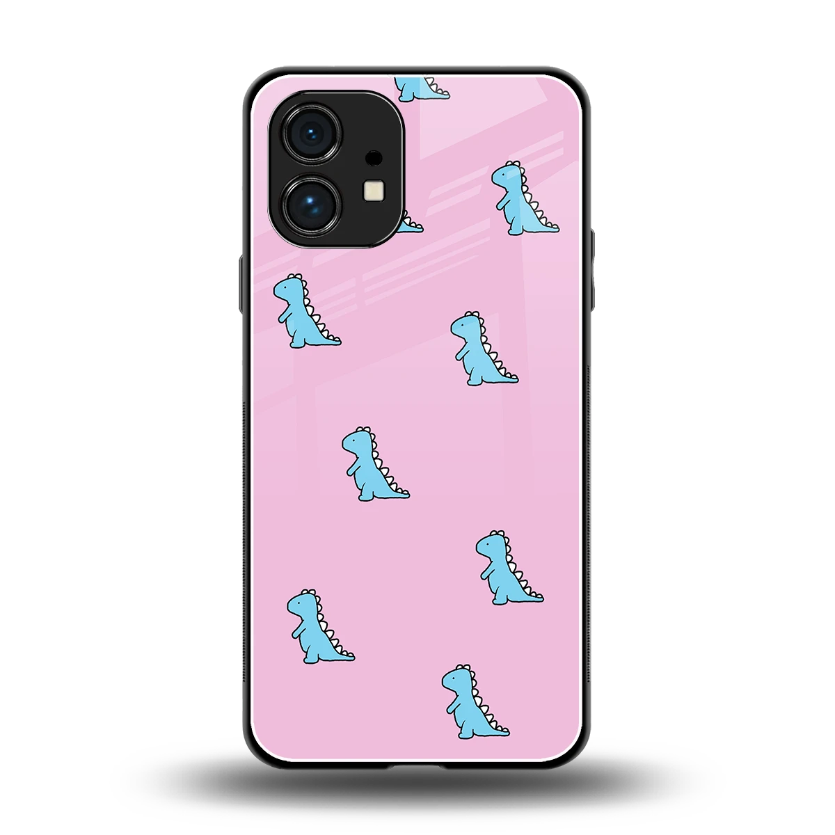 Dino Pink back phone cover | glass case for nothing phone 1