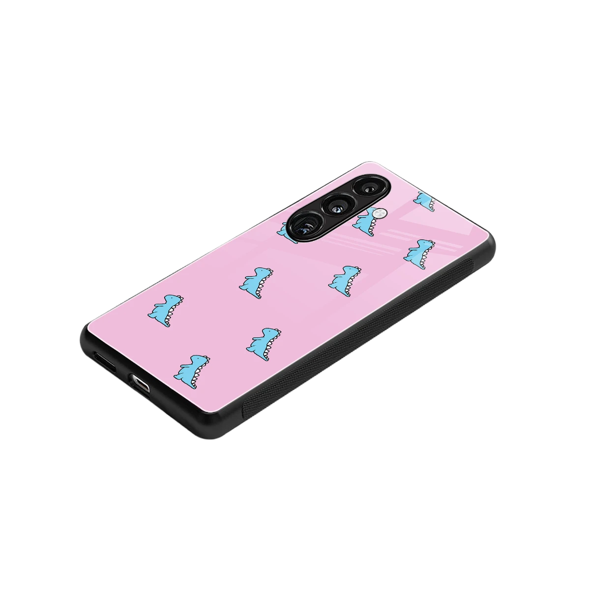 Dino Pink stylish phone case for samsung galaxy s24 | glossy glass and slim fit