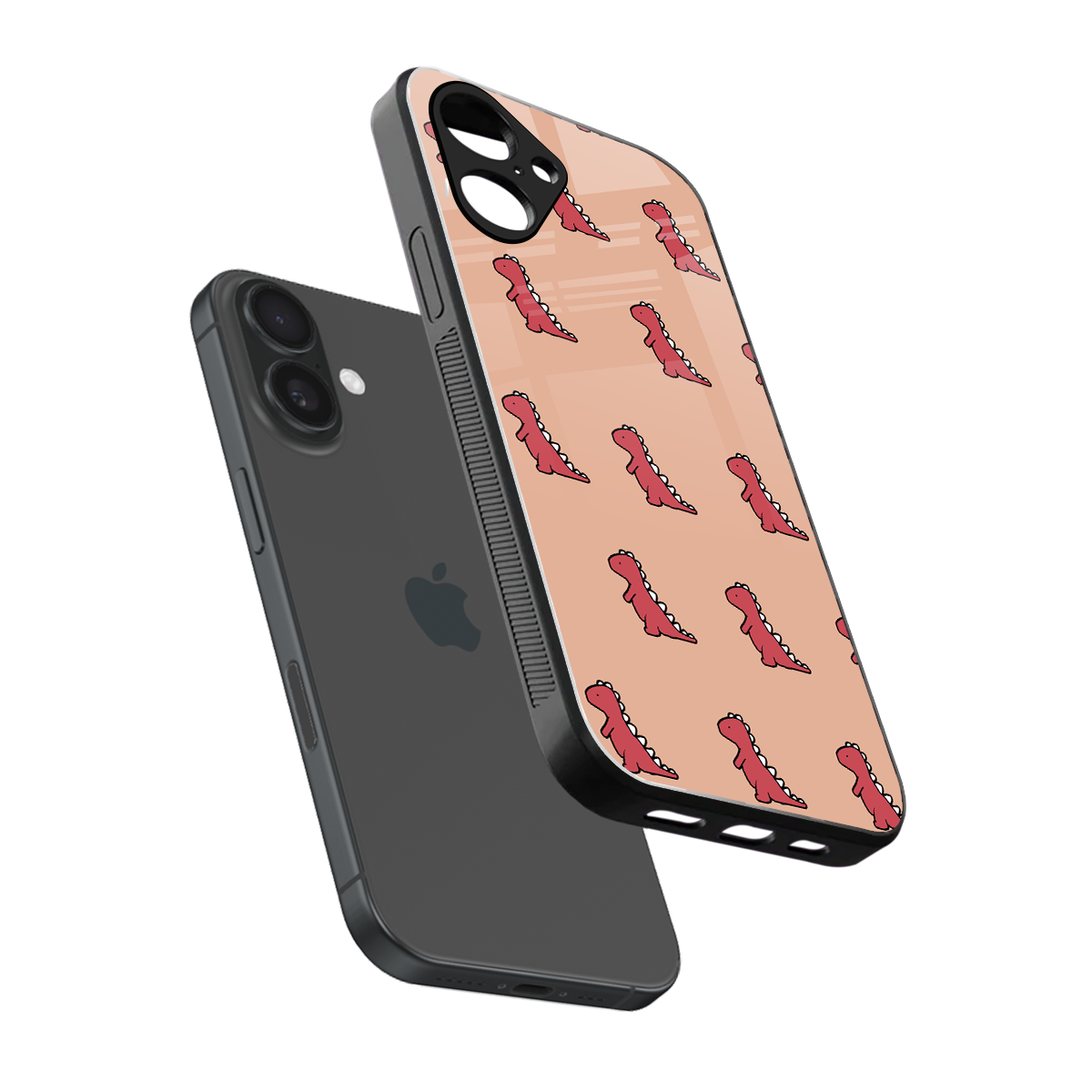 Dino Red Phone Case for Iphone 16 | Glass Case