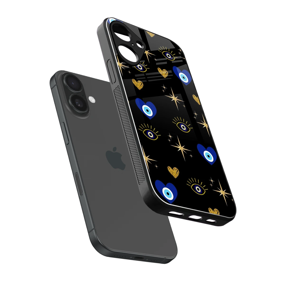 Divine Protection sleek iphone 16 plus cover with tempered glass back and TPU edges