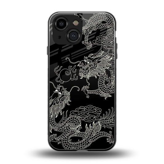 Dragons Black back phone cover | glass case for iphone 13 mini