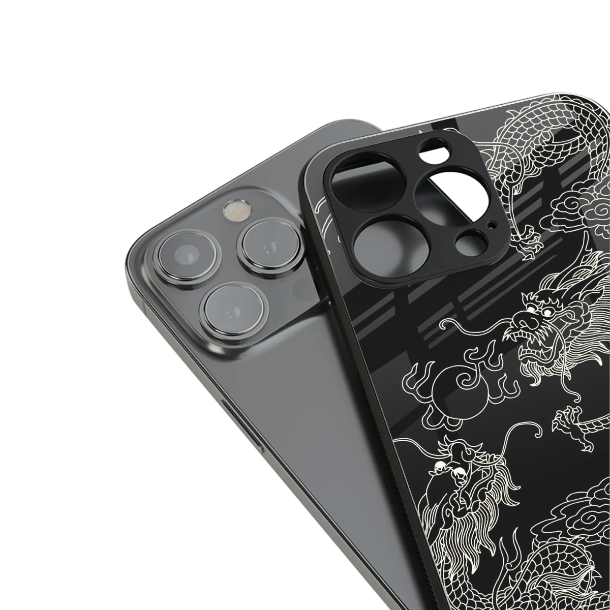 Dragons Black Phone Case for Iphone 16 | Glass Case