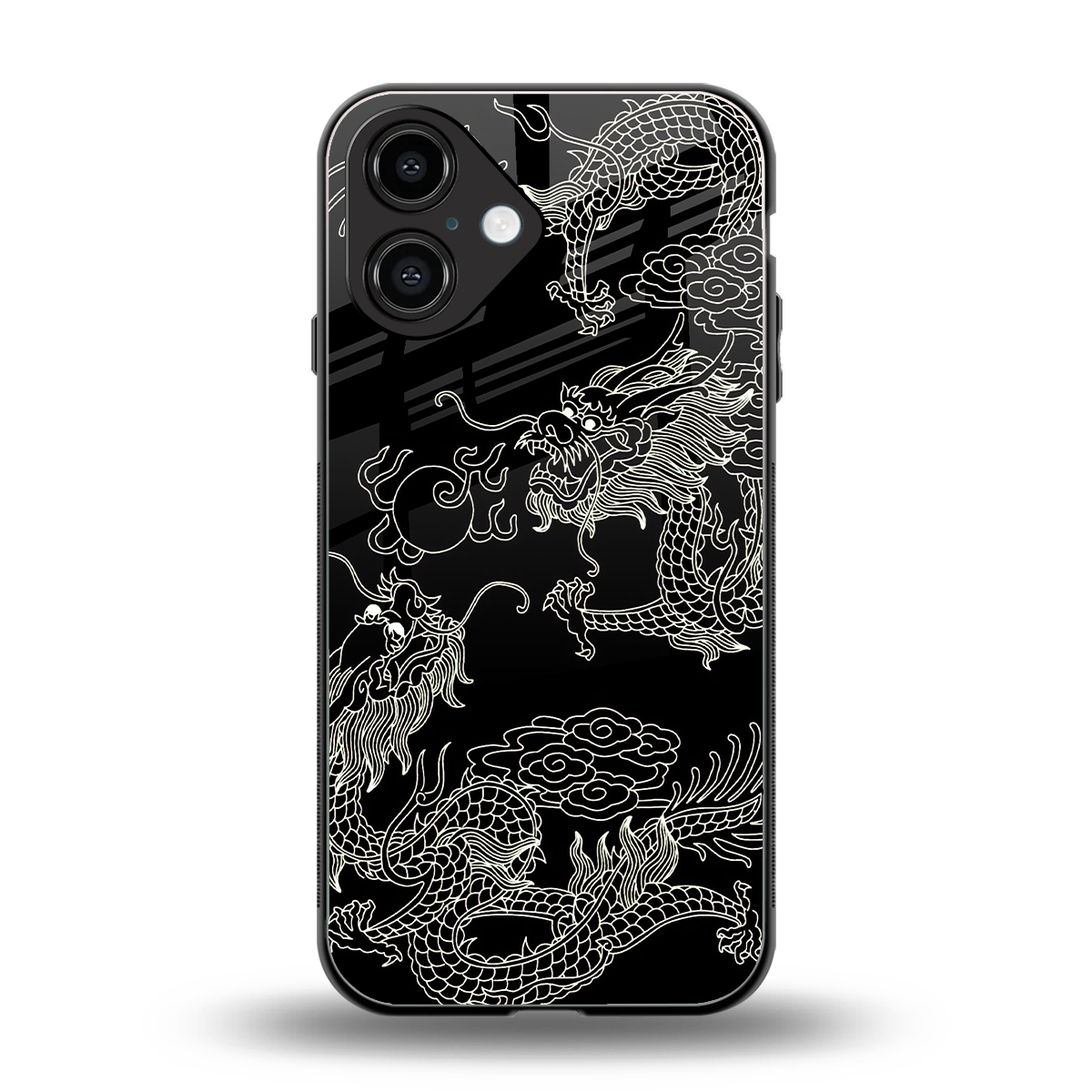 Dragons Black Phone Case for Iphone 16 | Glass Case