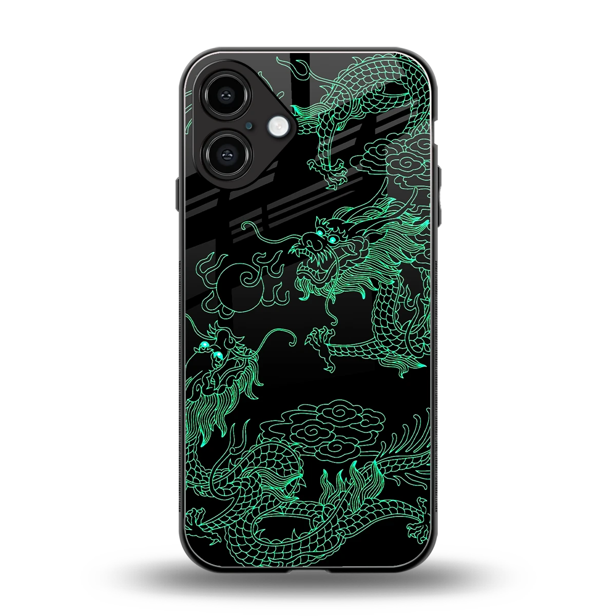 Dragons Green back phone cover | glass case for iphone 16 plus