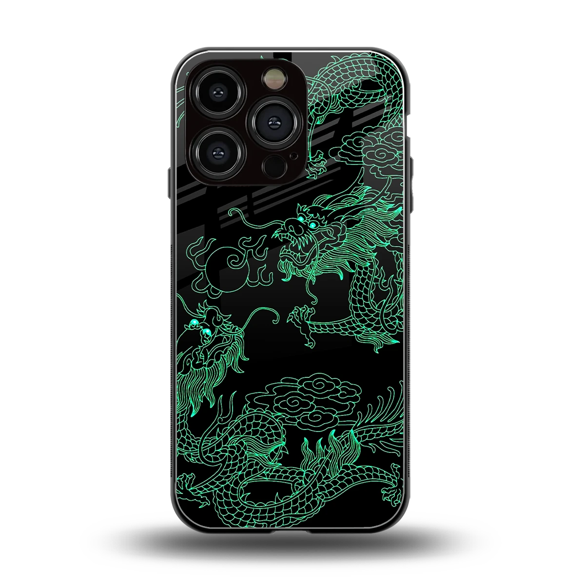 Dragons Green back phone cover | glass case for iphone 16 pro