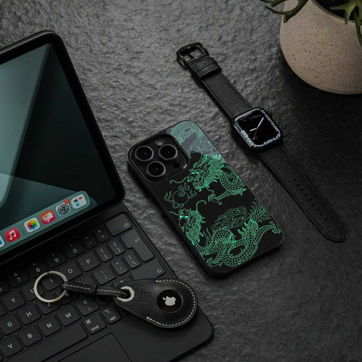 Dragons Green Phone Case for Iphone 16 | Glass Case