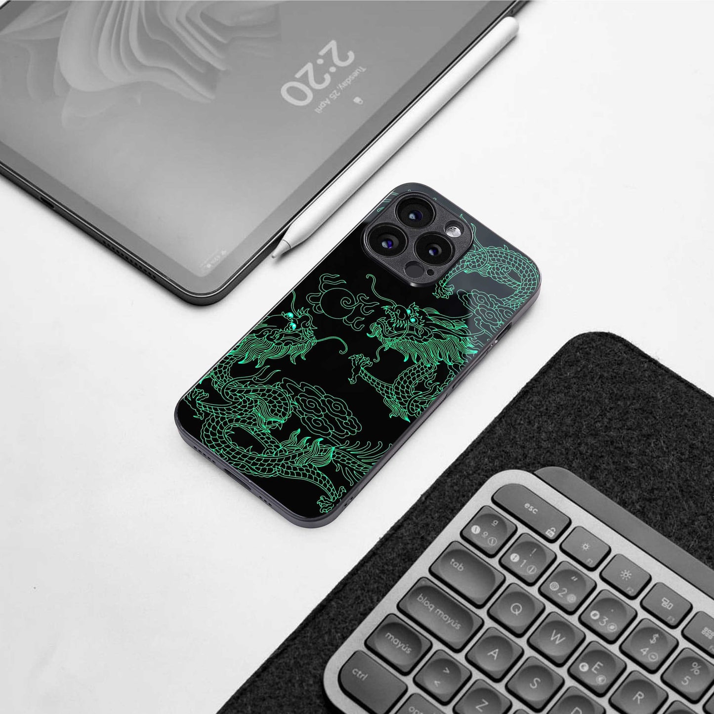 Dragons Green Phone Case for Iphone 16 | Glass Case