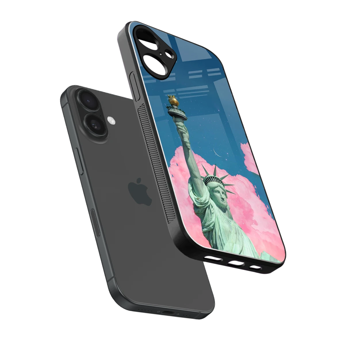 Dreamy Freedom sleek iphone 16 plus cover with tempered glass back and TPU edges