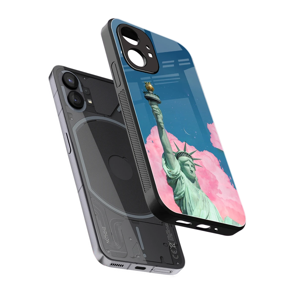 Dreamy Freedom sleek nothing phone 1 cover with tempered glass back and TPU edges