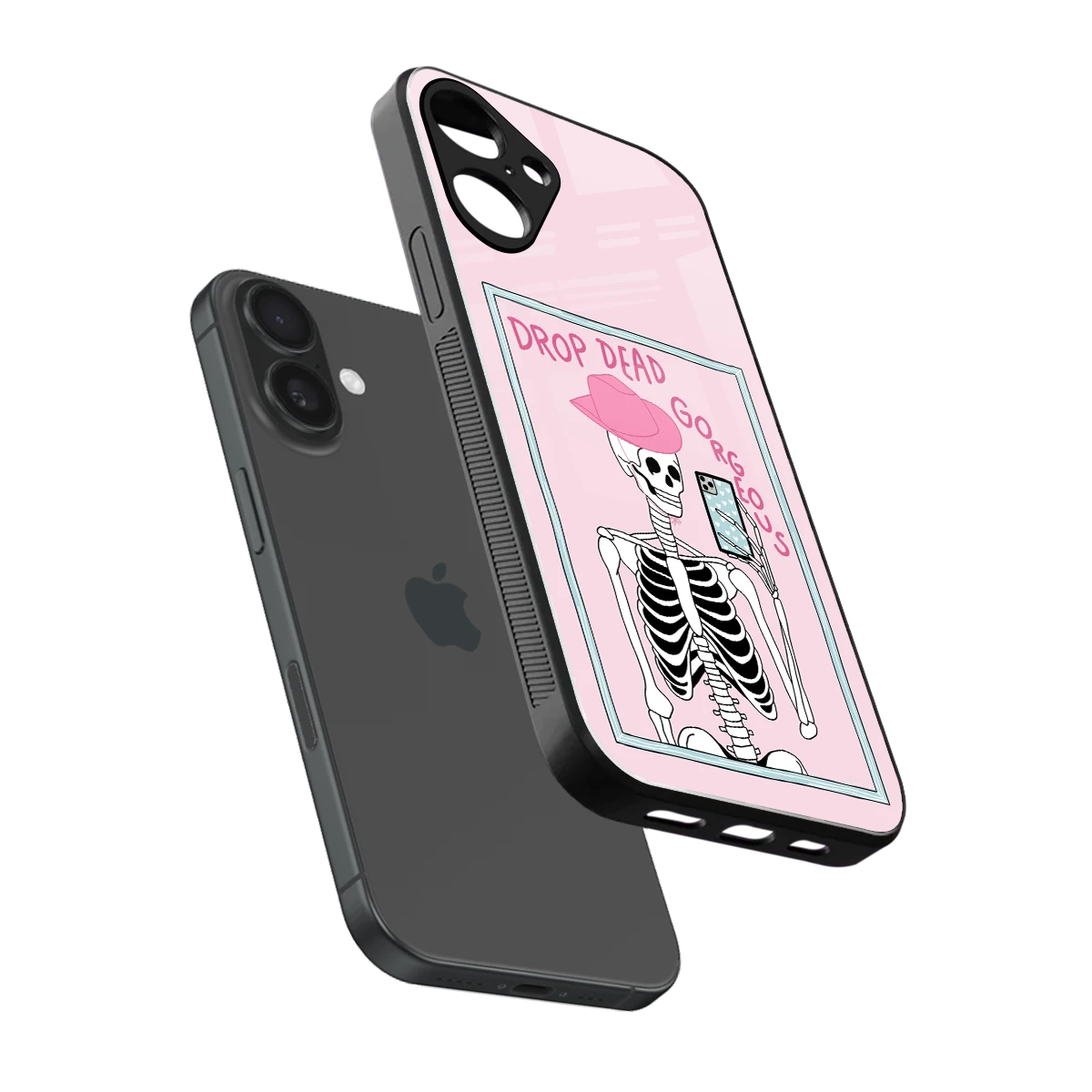 Drop Dead Gorgeous sleek iphone 16 plus cover with tempered glass back and TPU edges