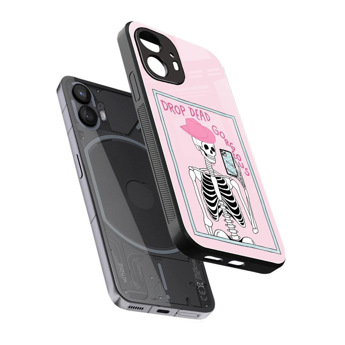Drop Dead Gorgeous sleek nothing phone 2 cover with tempered glass back and TPU edges