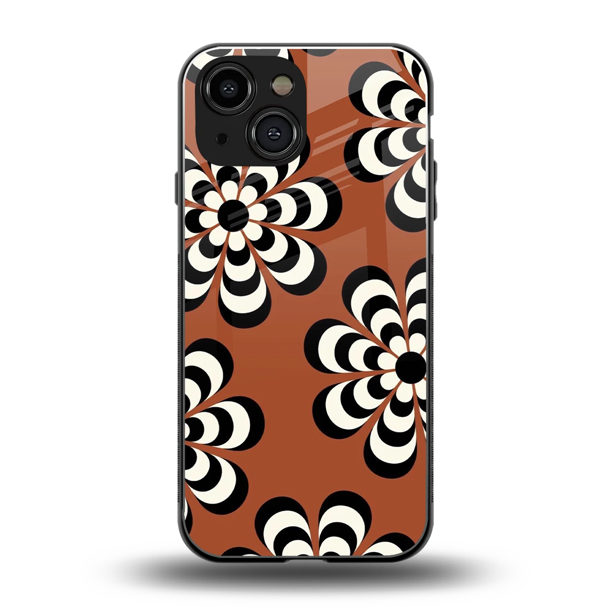Earthy Bloom back phone cover | glass case for iphone 13 mini