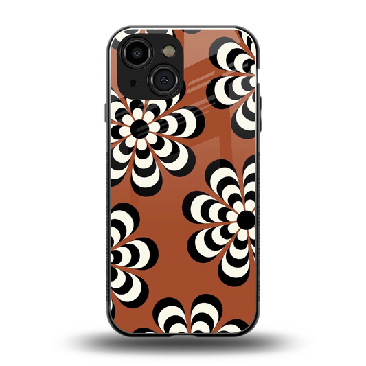 Earthy Bloom back phone cover | glass case for iphone 13 mini