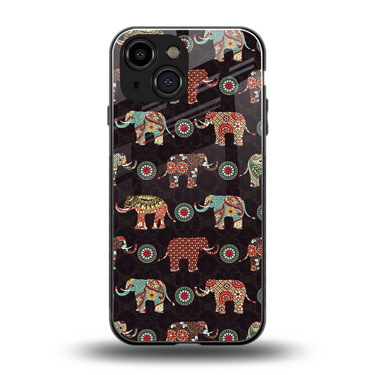 Elephant Art back phone cover | glass case for iphone 13 mini