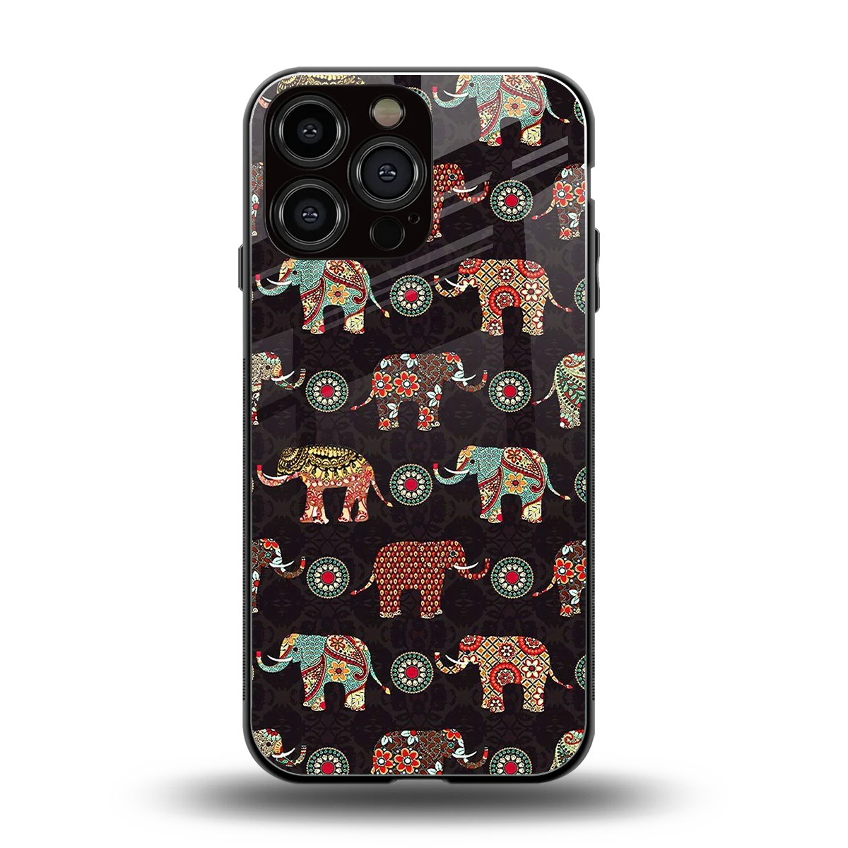 Elephant Art back phone cover | glass case for iphone 14 pro max