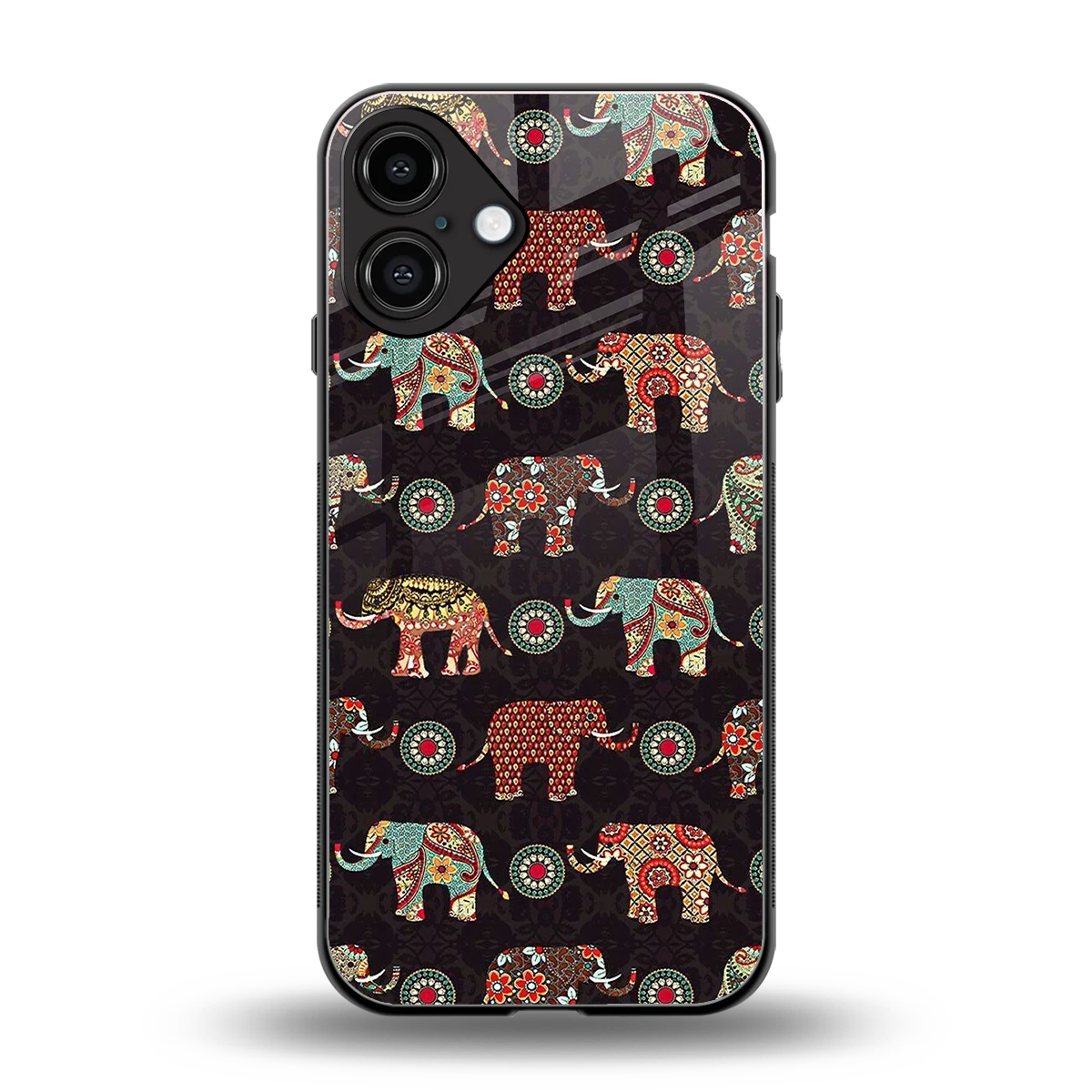 Elephant Art back phone cover | glass case for iphone 16 plus