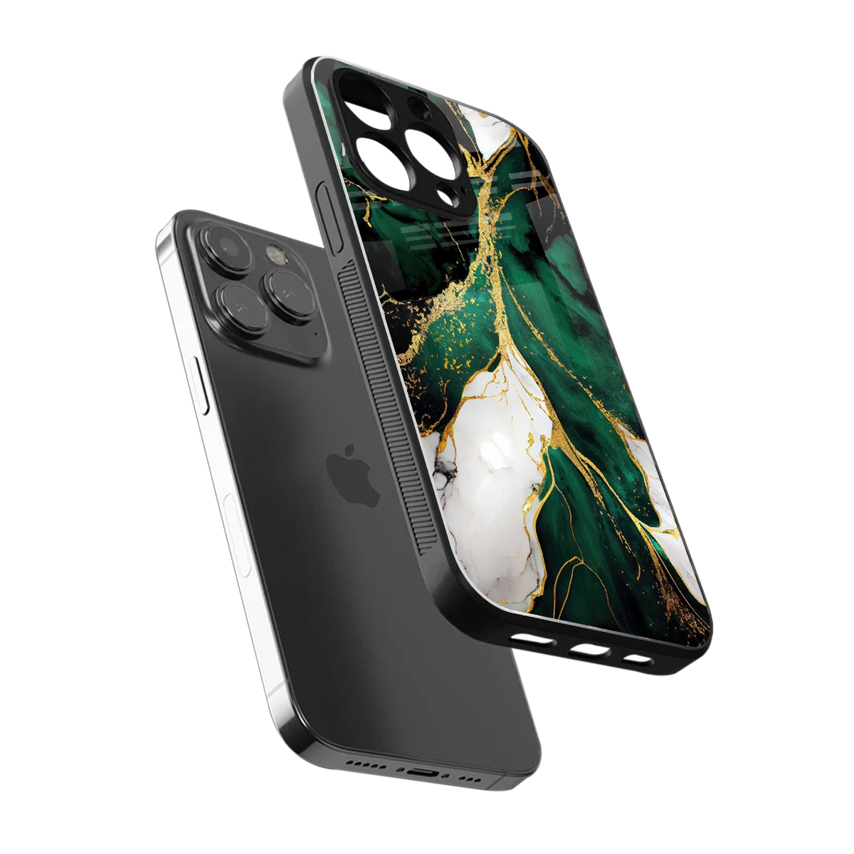Emerald Luxe sleek iphone 15 pro max cover with tempered glass back and TPU edges